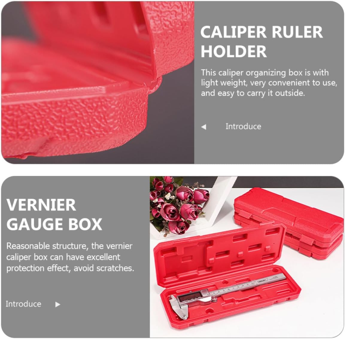  Healvian Boîte à Pied à Coulisse En Plastique Rouge Légère Et Portable Pour Rangement Et Transport Lors De Voyages