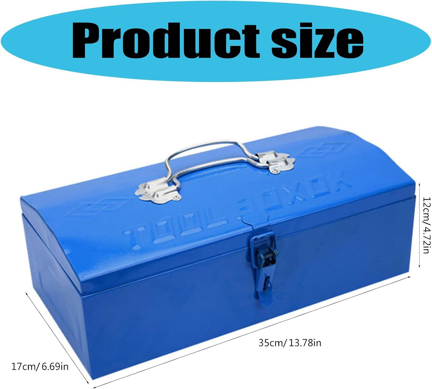  Boîte à Outils Portable Classique Bleue En Fer Pour Un Rangement Et Un Transport Sécurisés Des Nécessités Quotidiennes Structure Simple Couche