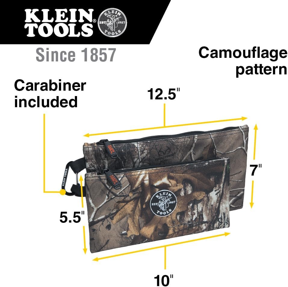  Klein Tools 55560 Lot De 2 Sacs à Fermeture éclair De 31,5 Et 25,4 Cm