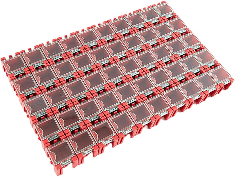  Lot De 50 Boîtes De Rangement Empilables Pour Pièces électroniques, Résistances, Condensateurs, PCB, Boîtier En Plastique, Pour Rangement D'outils (noir)