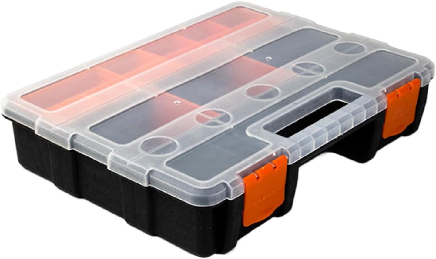  Boîte à Outils Pour Composants électroniques - Boîte De Rangement - Quincaillerie - Petite Boîte à Outils - Rangement Pour Visserie - Kit De Réparatio, 13.5 X 20 X 12 Cm