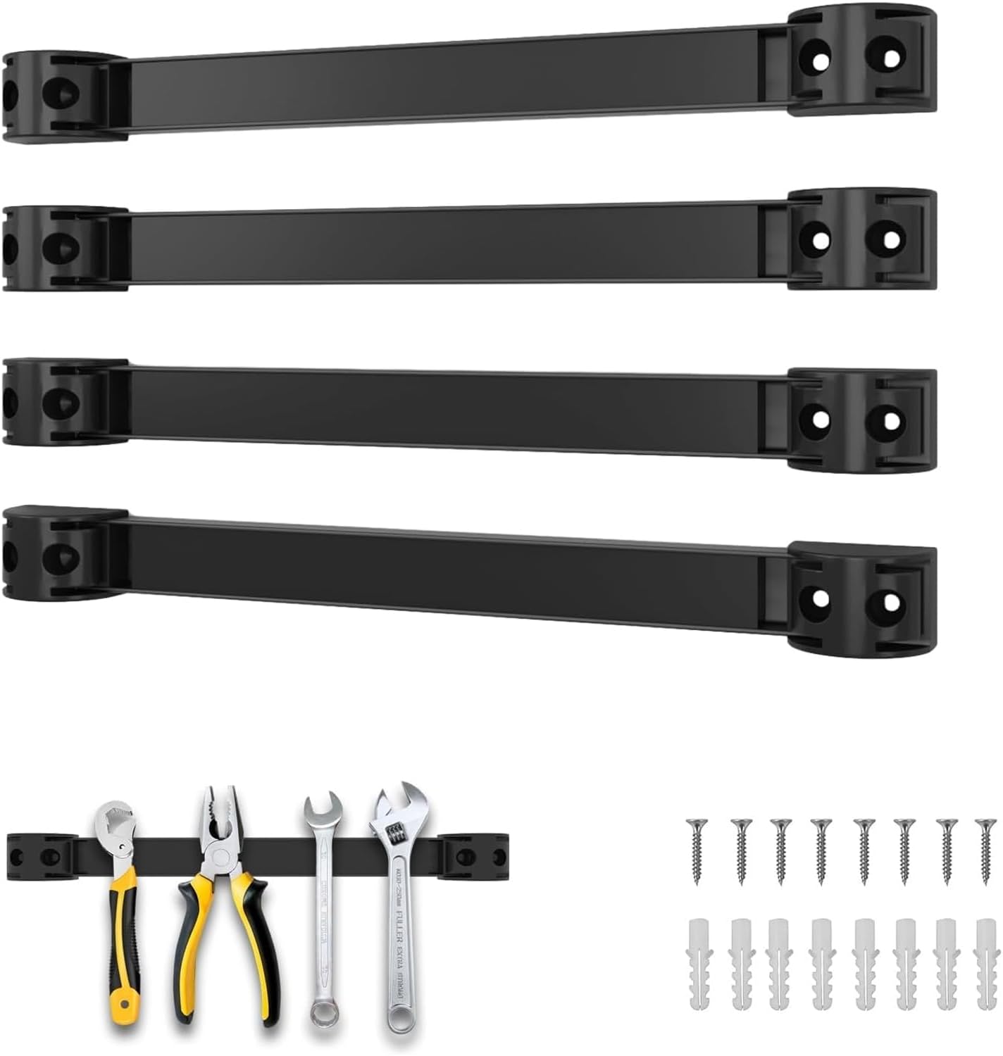  Lot De 5 Porte-outils Magnétiques Avec Bande Magnétique Revêtue De PVC Pour Organisation De Garage, Organisation De Magasin. Barre Magnétique Pour Outils De 152,4 Cm (5 X 12)