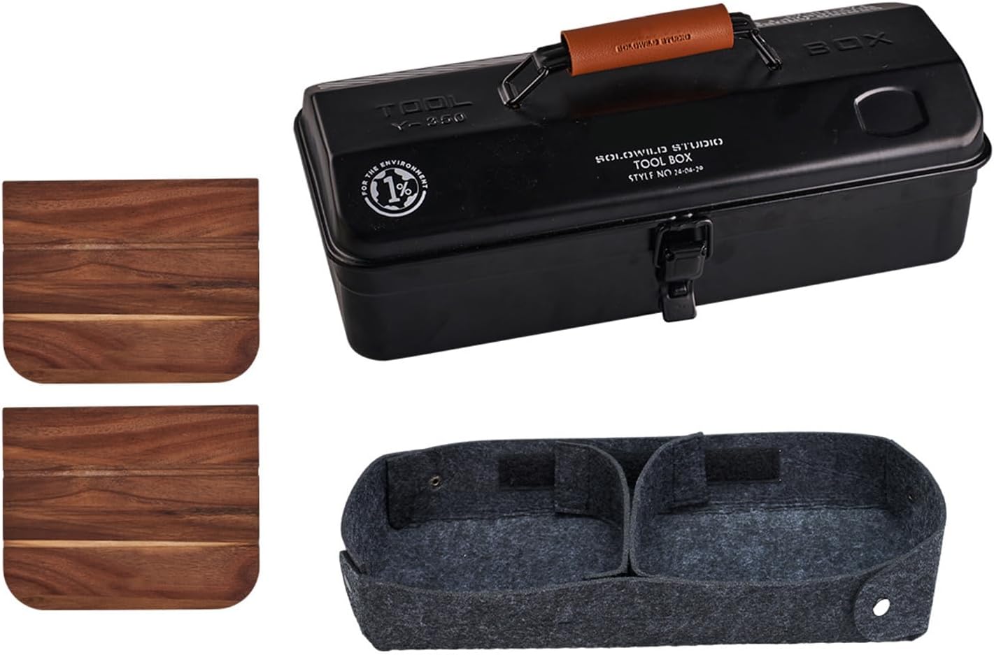  Boîte De Rangement En Métal Pour Outils De Camping - Convient Pour Le Camping - Avec Séparateurs Doublés En Feutre - Utilisation Intérieure Et Extérieure