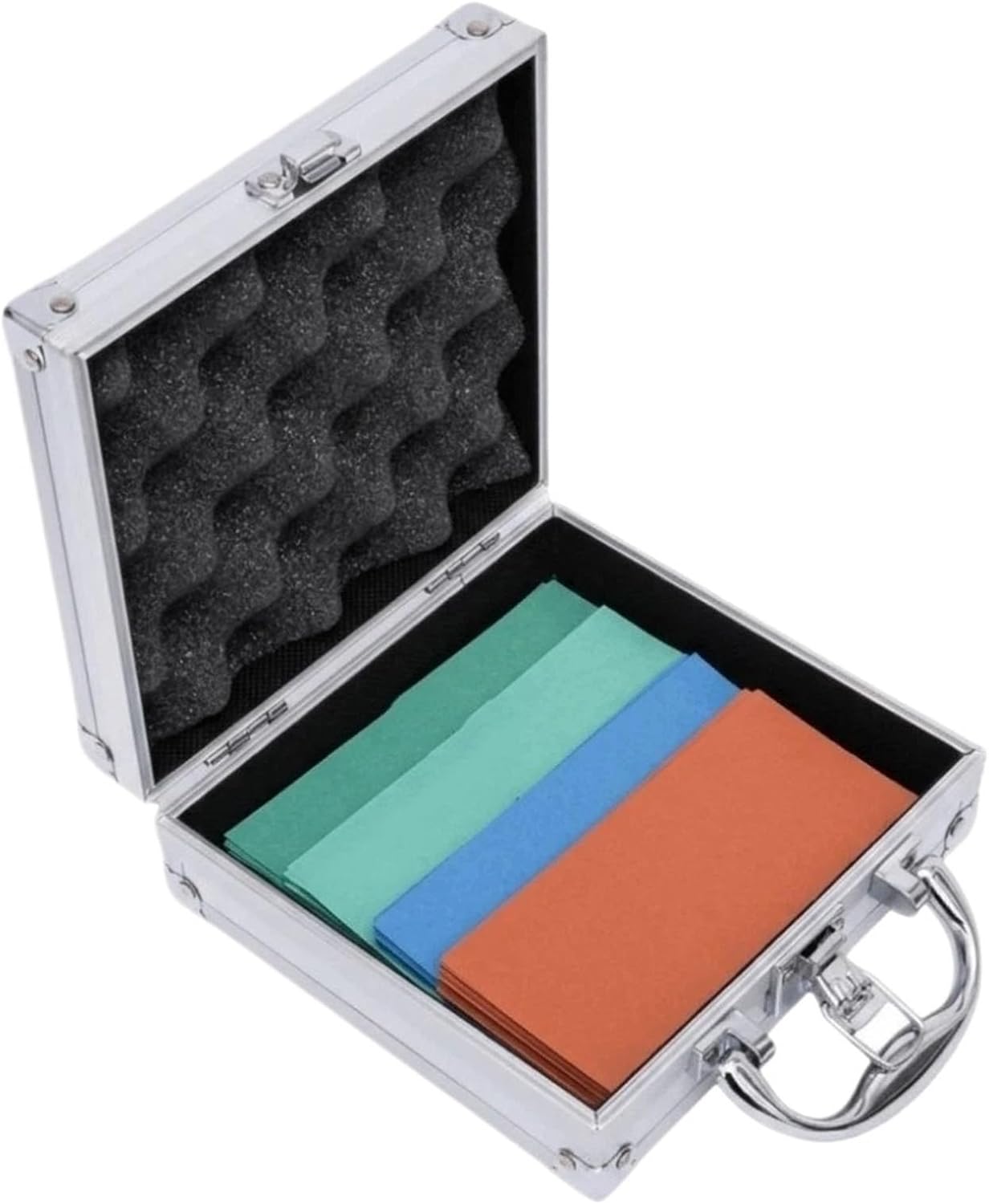  Valise Aluminium Boîte à Outils En Alliage D'aluminium, Boîte Résistante Aux Chocs, De Rangement D'argent Chutes, Mallette Sécurité Portable Grande Capacité(E 36x10x5.8cm)