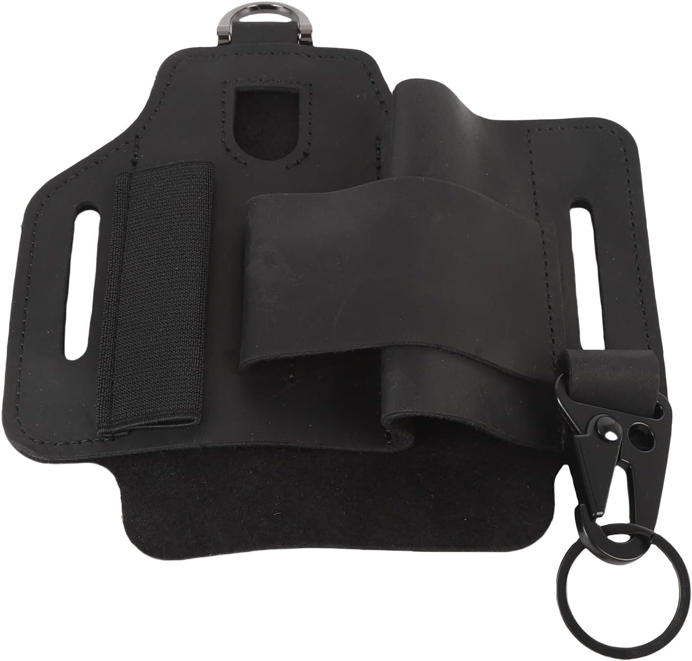  Alomejor Sac à Outils De Ceinture En Cuir, Portable, Multifonctionnel, Pour Projets De Réparation D'aventures En Plein Air, Avec Espace Sûr Pour Outils, Lampes De Poche électriques, (noir)