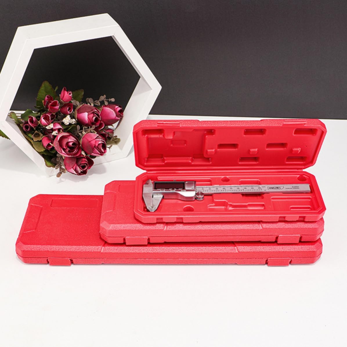  Healvian Boîte à Pied à Coulisse En Plastique Rouge Légère Et Portable Pour Rangement Et Transport Lors De Voyages