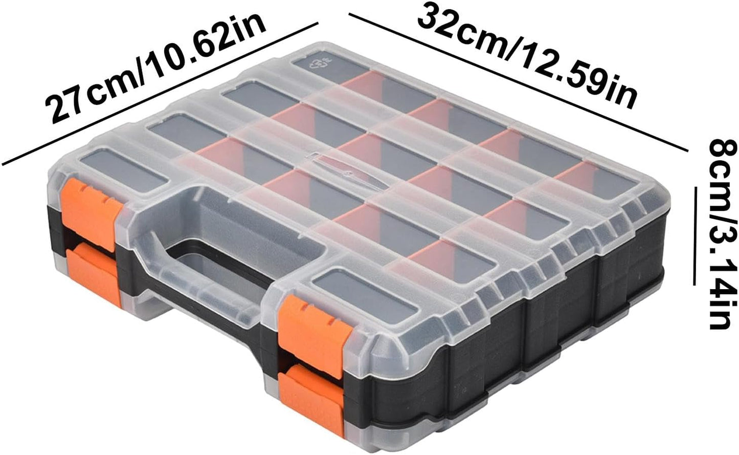 GENERIC Boîte De Rangement Pour Petites Pièces, Boîte De Rangement à 34 Compartiments, Organisateur De Boulons Et écrous | Organiseur à Outils Double Face, Boîte De Rangement Idéale Pour Vis, écrous, Petites