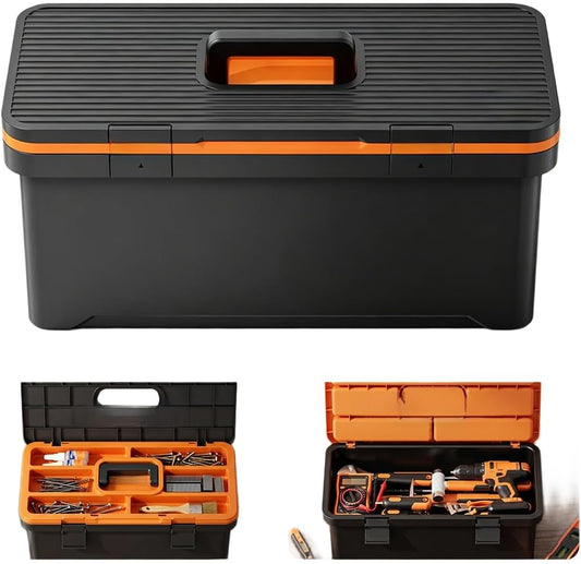  Boîte à Outils En Plastique, Organisateur D'outils, étui De Rangement, Design Modulaire à Double Couche, Matériau PP + ABS, Poignée Portable Pour Bricolage, Atelier (17)