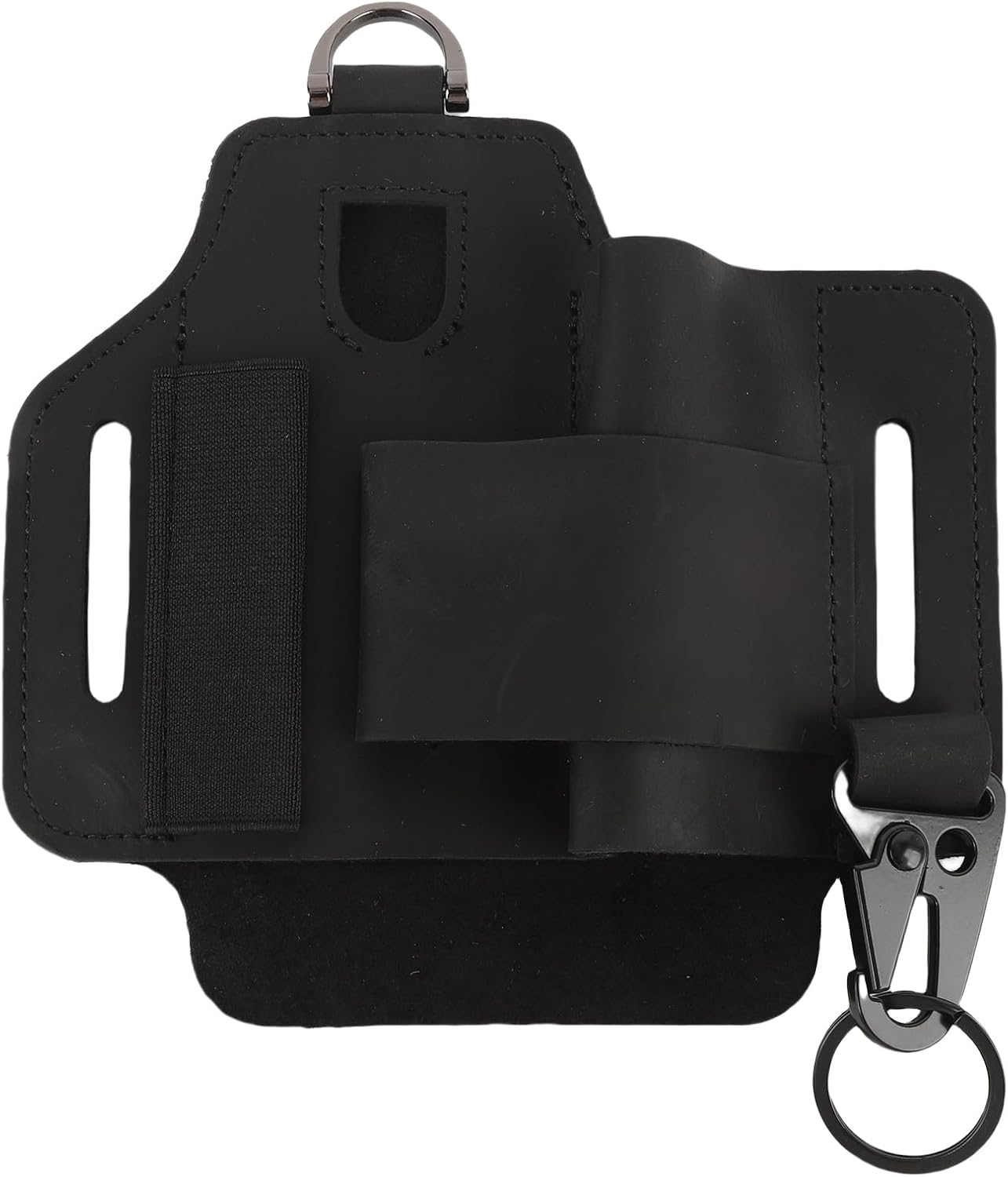  Alomejor Sac à Outils De Ceinture En Cuir, Portable, Multifonctionnel, Pour Projets De Réparation D'aventures En Plein Air, Avec Espace Sûr Pour Outils, Lampes De Poche électriques, (noir)