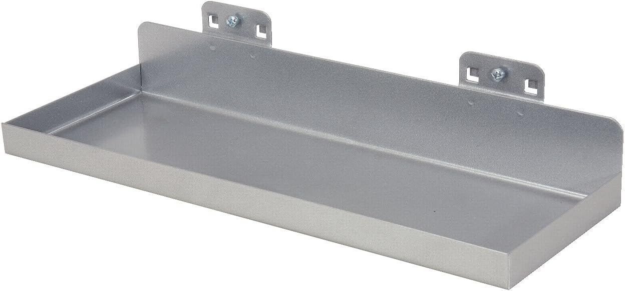  KS TOOLS 860.0857 - Support Bac De Rangement - 350x125 Mm - Vis De Fixation Inclus - Epaisseur Du Plateau 1,5 Mm - Zingué. Gris