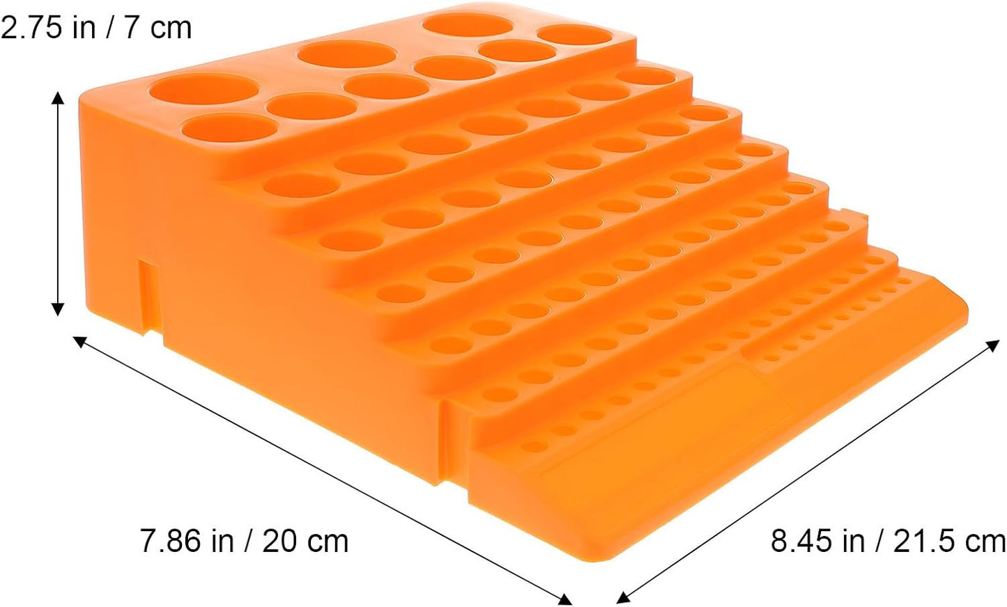  STOBAZA Organisateur De Forets 84 Trous En Abs Orange Pour Fraises Et Forets, Support De Rangement Robuste Et Gain De Place Pour Perceuses Et Fraiseuses
