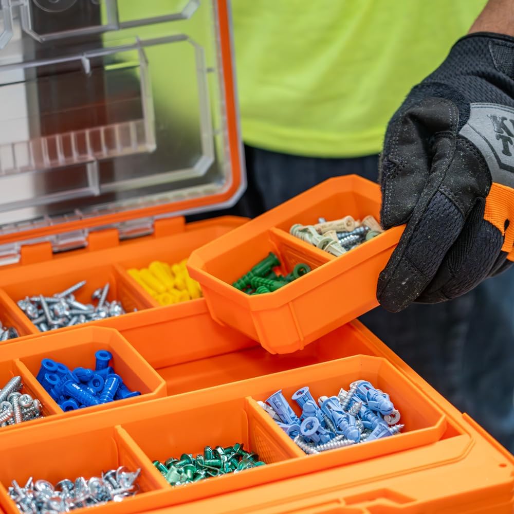  Klein Tools 54810MB MODbox Lot De 4 Bacs De Rechange Modulaires Pleine Ou Demi-largeur Pour Boîtes De Composants Courts, Organiseur De Petites Pièces