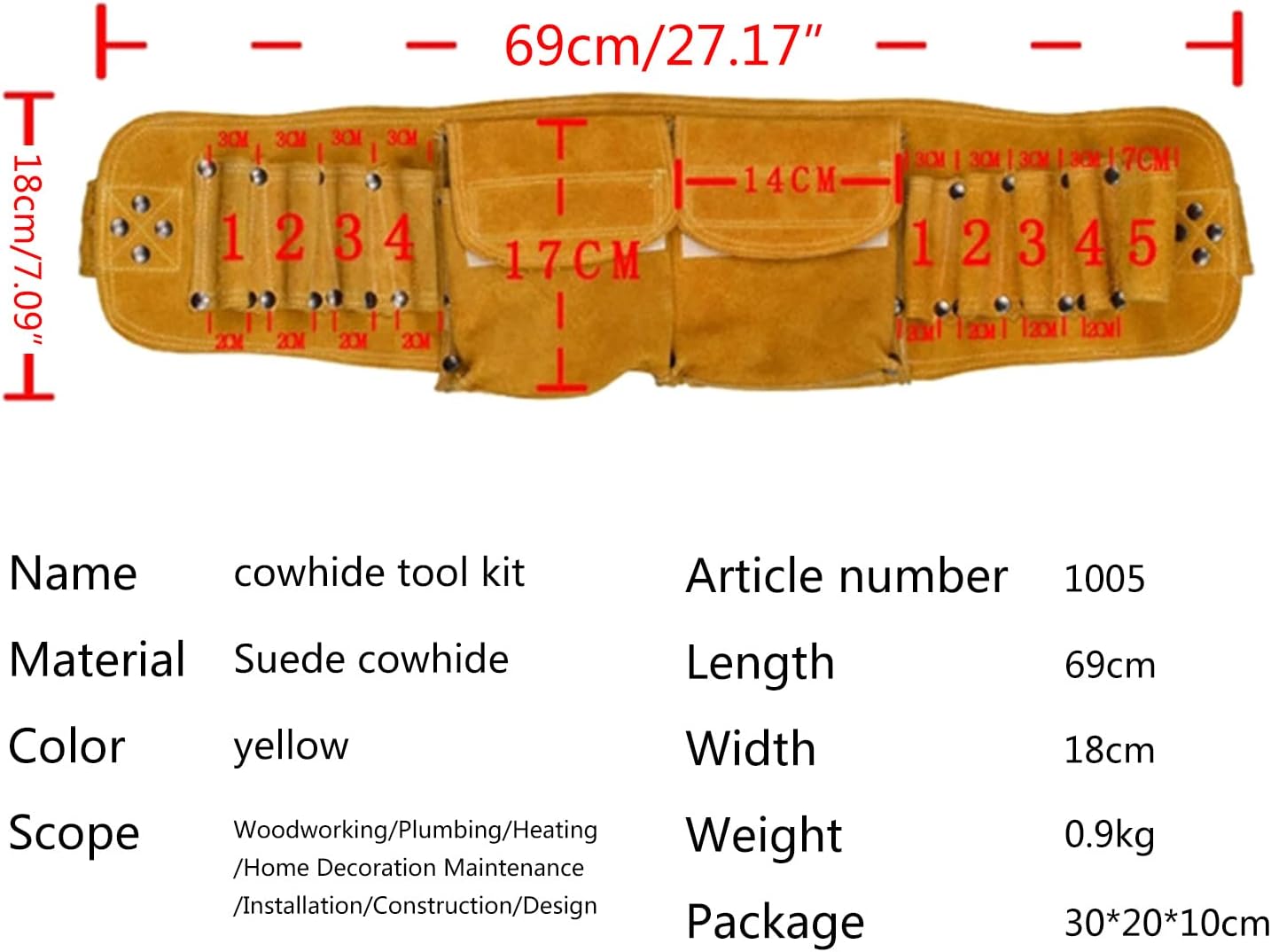  Organiseur Professionnel Pour Outils D'électricien, Petit Sac à Outils, Pochette Multifonction, Sac De Rangement électrique, Organiseur électrique Résistant à L'usure Pour électricien