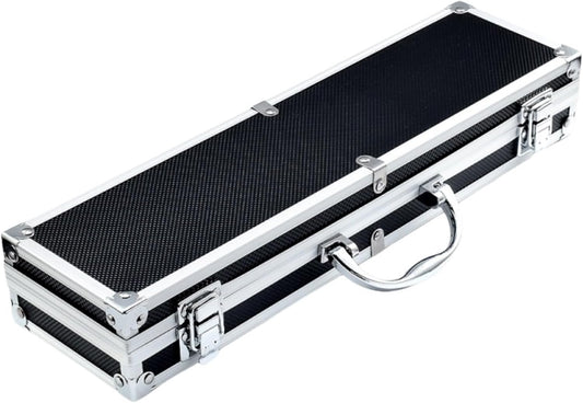  Valise Aluminium Boîte à Outils En Alliage D'aluminium, Boîte Résistante Aux Chocs, De Rangement D'argent Chutes, Mallette Sécurité Portable Grande Capacité(E 36x10x5.8cm)