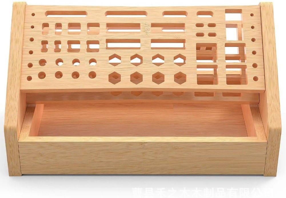  Sanfly Support De Rangement De Tournevis En Bambou, Support De Rangement De Tournevis De Bureau, Support De Rangement D'outils De Réparation Avec 53 Trous, Organisateurs De Mini Kits D'outils