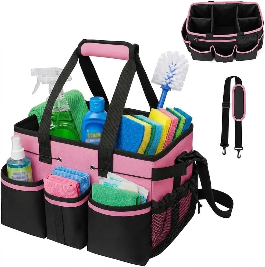  Sac De Nettoyage Pour Outils, Panier De Nettoyage, Rangement Pour Fournitures, Avec Bandoulière Et Poignées, Convient Pour Les Nettoyeurs Et Ceux Qui Ont Besoin De Transporter Et De Ranger