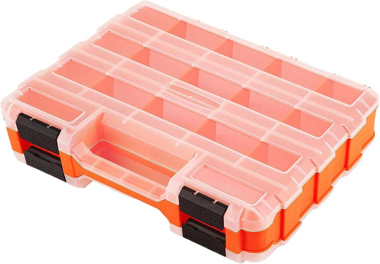  Boîte De Rangement D'Outils - Organisation Portative Double Face Avec 34 Compartiments - Coffret De Stockage Pour Mèches Boulons Écrous Avec Couvercle - Pour Vis Écrous Boulons Forets Électronique Per