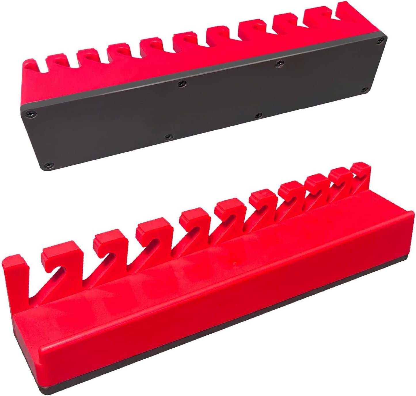  Support De Clé Magnétique Avec 13 Emplacements Pour Outils De Douilles - Base à Ventouse Solide - Support Mural Pour Garage, Atelier - Rouge Et Noir - Système De Support Portable Pour Outils à Main