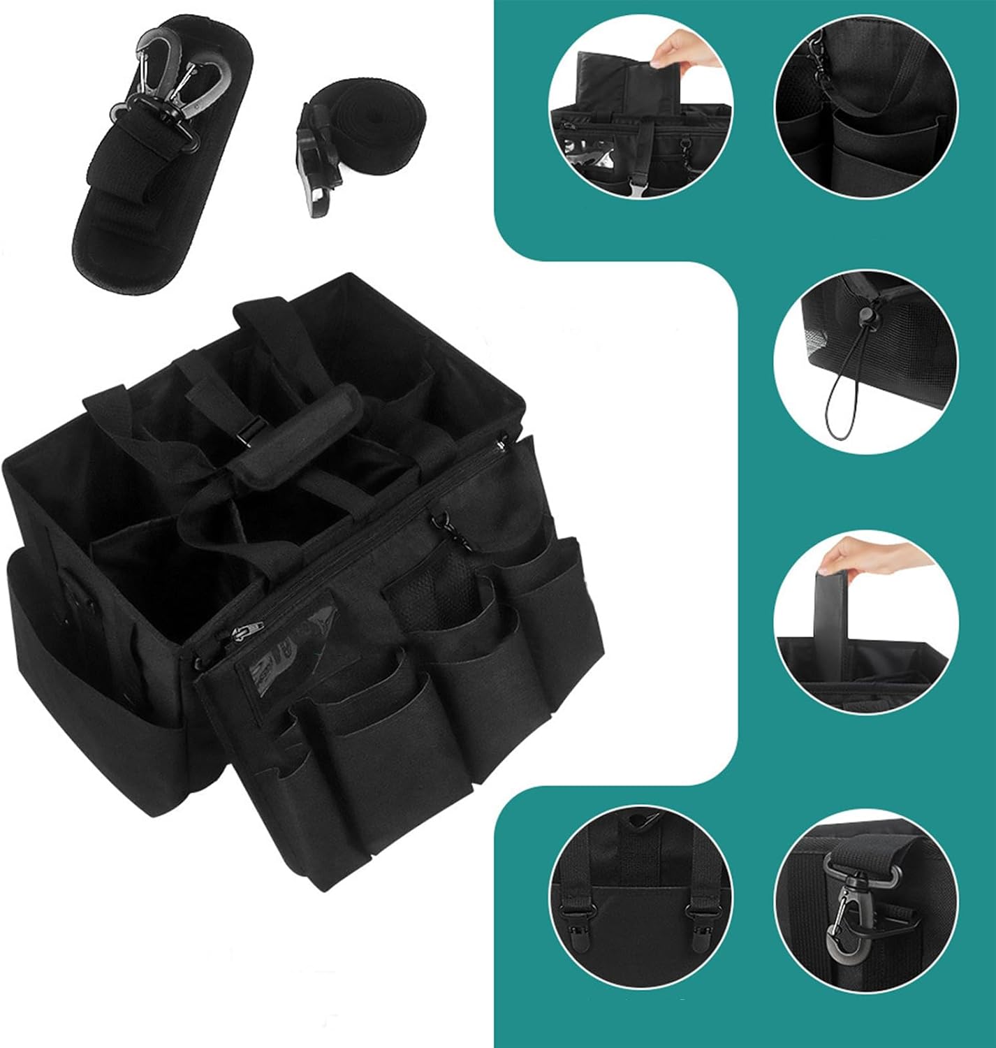  Générique Sacs De Nettoyage Pour Femmes De Ménage | Organisateur Pour Fournitures De Nettoyage,Porte-Outils Mesh Respirant Imperméable Avec Poignée Bretelle Pour Chiffons Époussetage Cuisine