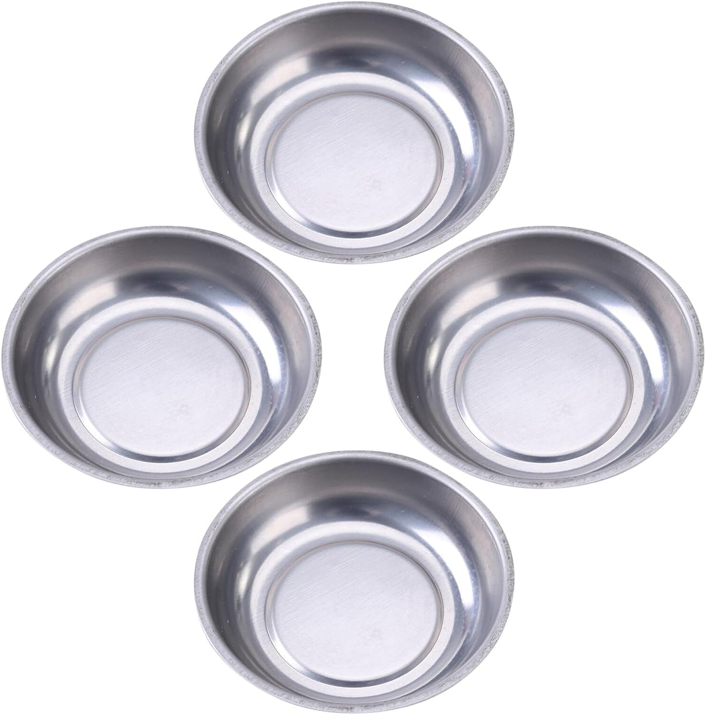  VALICLUD Lot De 4 Plateaux Magnétiques Ronds En Acier Inoxydable 7,6 Cm, Bol Porte-pièces Compact Antirouille, Utilisable Pour Vis Et Petits Outils En Atelier Ou Bricolage
