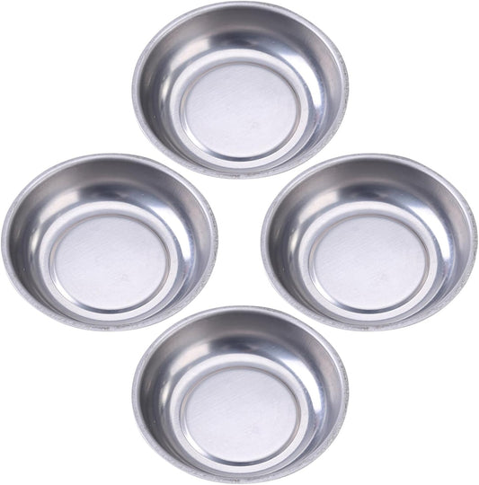  VALICLUD Lot De 4 Plateaux Magnétiques Ronds En Acier Inoxydable 7,6 Cm, Bol Porte-pièces Compact Antirouille, Utilisable Pour Vis Et Petits Outils En Atelier Ou Bricolage