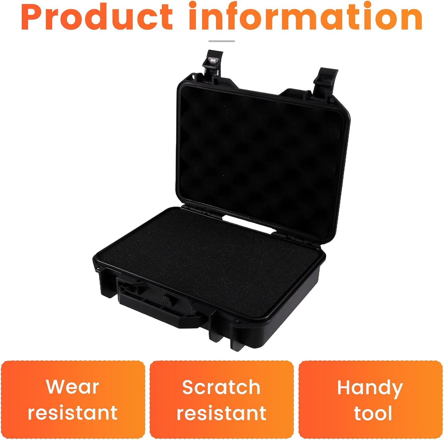  Boîte à Outils Portable En PP, Emballage De Montre Noire, Boîte De Rangement D'Énergie Mobile En ABS Pour Équipement De Sécurité.