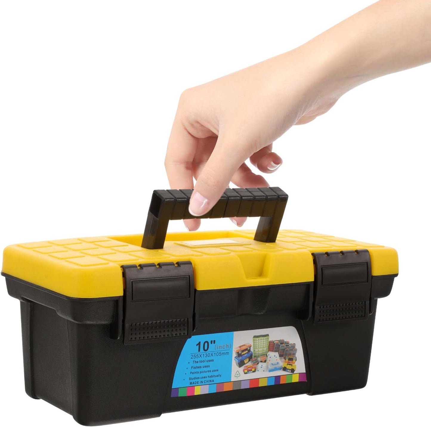  Boîte à Outils Portable En Plastique Noir, Grande Capacité, Design Multifonctionnel Pour Réparations à Domicile Et Outils De Voiture