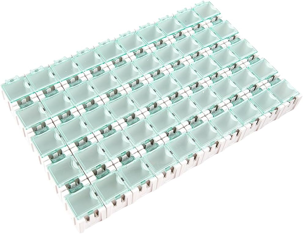  Lot De 50 Boîtes De Rangement Empilables Pour Pièces électroniques, Résistances, Condensateurs, PCB, Boîtier En Plastique, Pour Rangement D'outils (noir)