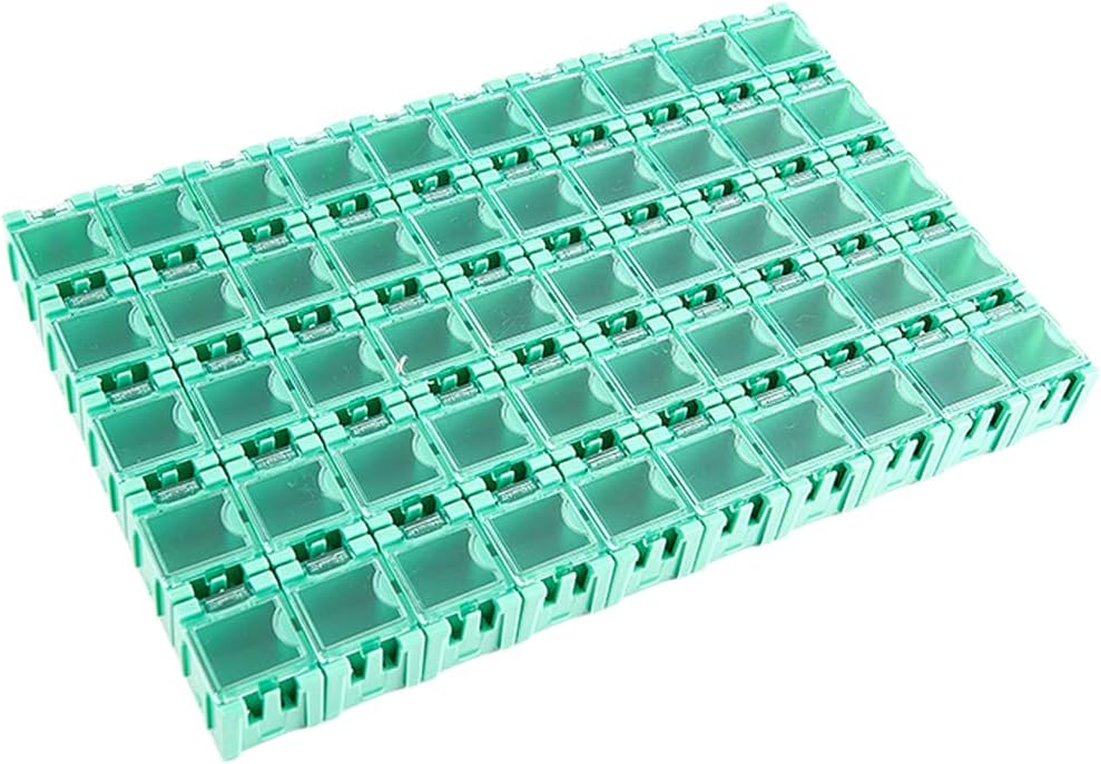  Lot De 50 Boîtes De Rangement Empilables Pour Pièces électroniques, Résistances, Condensateurs, PCB, Boîtier En Plastique, Pour Rangement D'outils (bleu)
