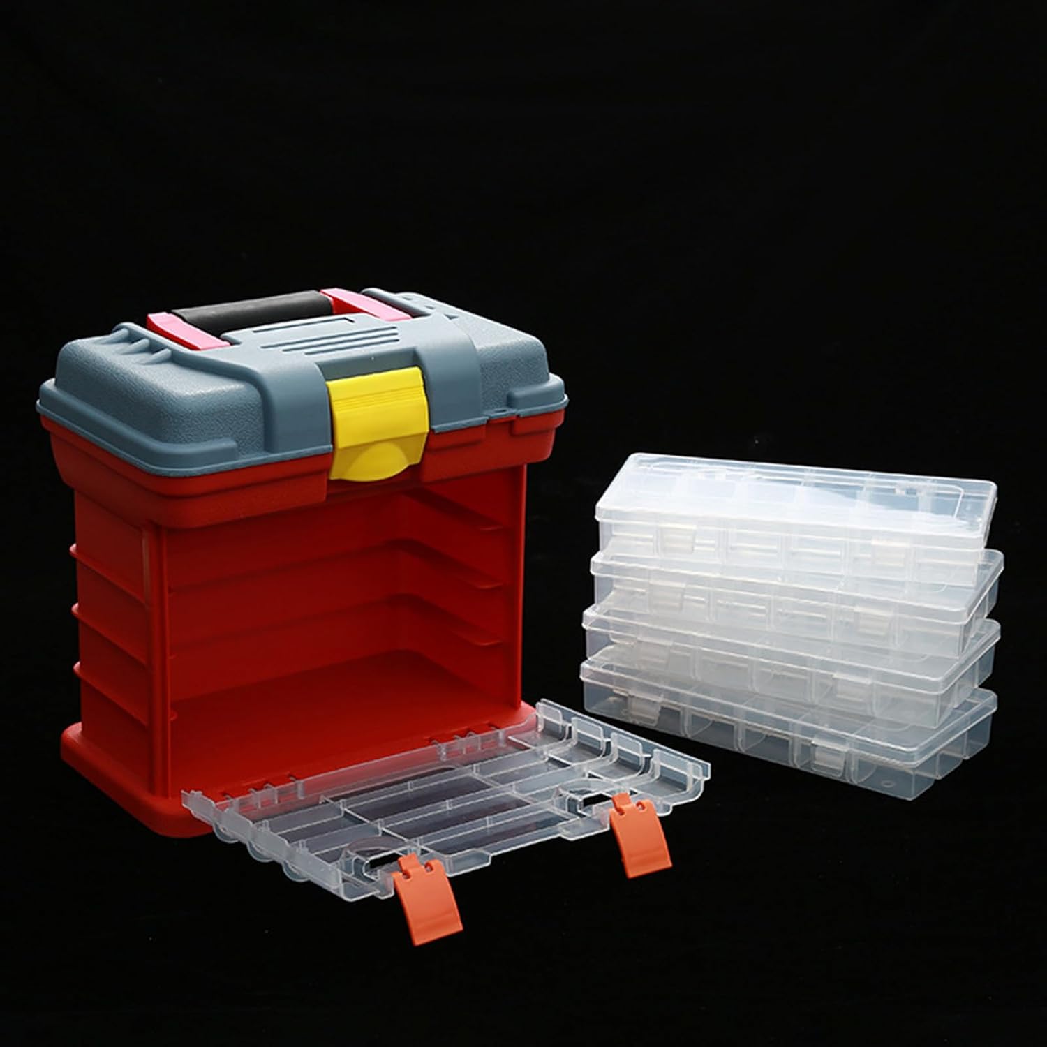  Boîte à Outils Réglable à 72 Compartiments - 4 Couches - Organisateurs Multifonctions Pour Articles De Pêche