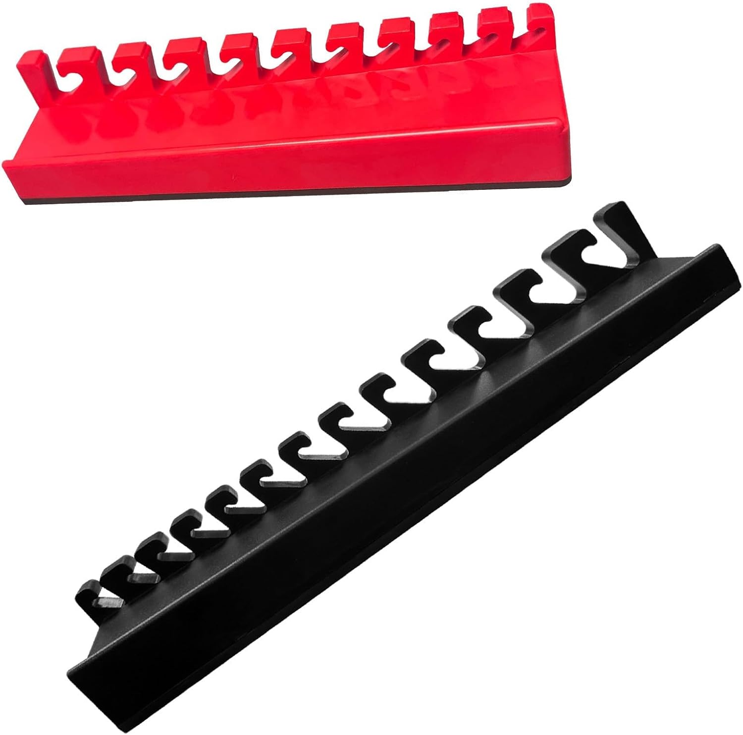  Support De Clé Magnétique Avec 13 Emplacements Pour Outils De Douilles - Base à Ventouse Solide - Support Mural Pour Garage, Atelier - Rouge Et Noir - Système De Support Portable Pour Outils à Main