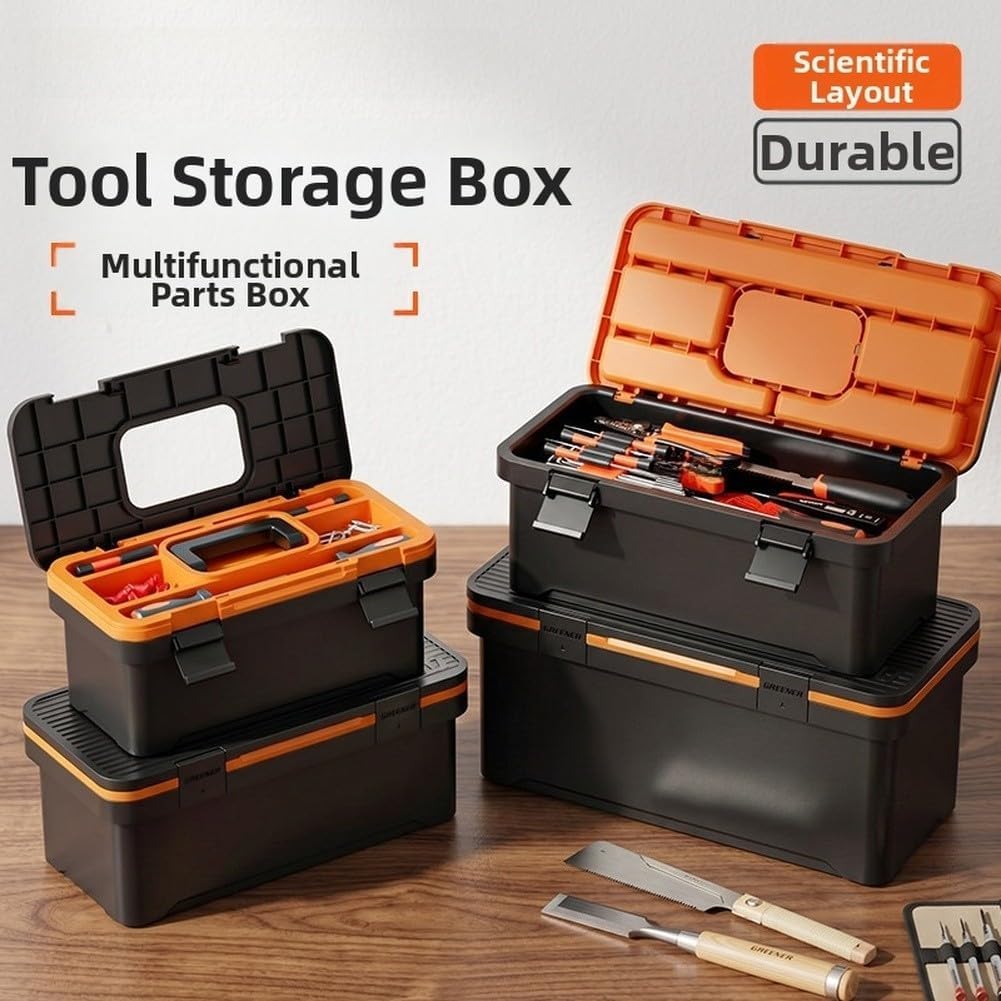  Boîte à Outils En Plastique, Organisateur D'outils, étui De Rangement, Design Modulaire à Double Couche, Matériau PP + ABS, Poignée Portable Pour Bricolage, Atelier (17)