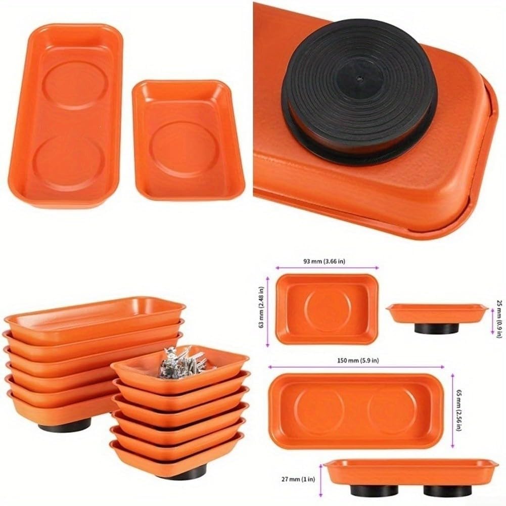  Plateau à Outils Magnétique En Acier Inoxydable Pour Sécuriser Vis, écrous, Boulons Et Petites Pièces Métalliques Lors De Réparations Manuelles (carré Moyen)