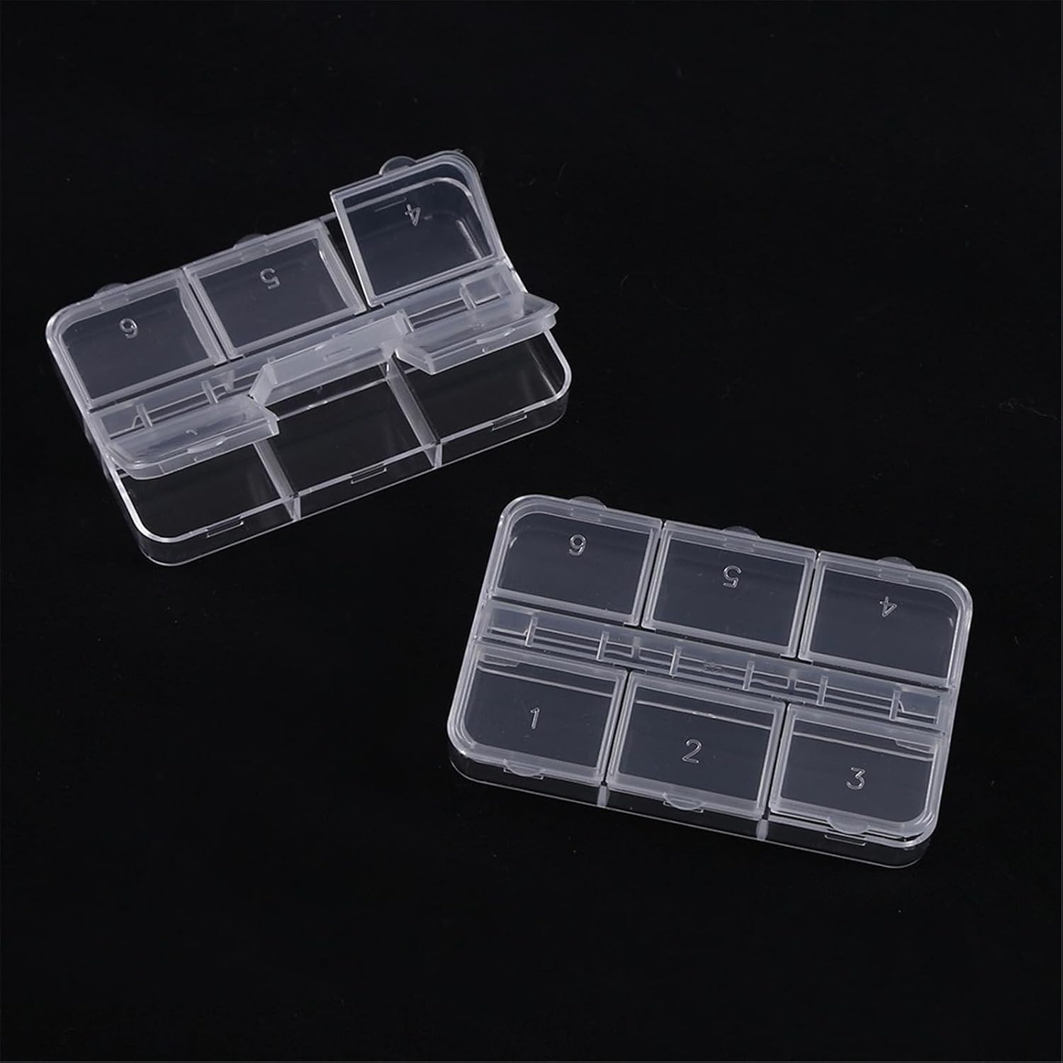  Boîte à Outils Légère Transparente Avec 6 Compartiments Individuels Pour Ongles, Outils, Bijoux, Travaux Manuels, Organisation, Boîte à Outils De Voyage Légère