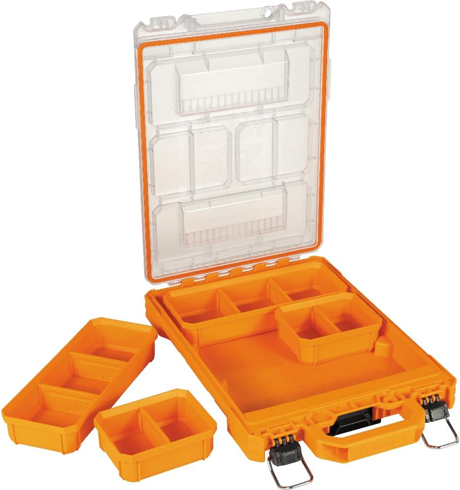  Klein Tools 54810MB MODbox Lot De 4 Bacs De Rechange Modulaires Pleine Ou Demi-largeur Pour Boîtes De Composants Courts, Organiseur De Petites Pièces