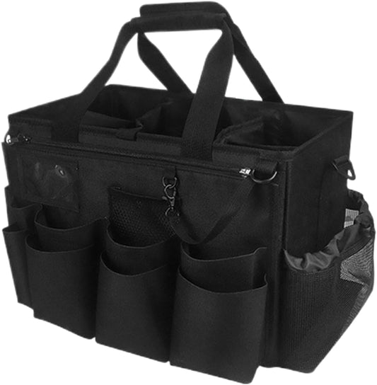  Générique Sac Pour Fournitures De Nettoyage - Organisateur Pour Fournitures De Nettoyage - Porte-Outils Mesh Respirant Imperméable Avec Poignée Bretelle Pour Chiffons Époussetage Cuisine