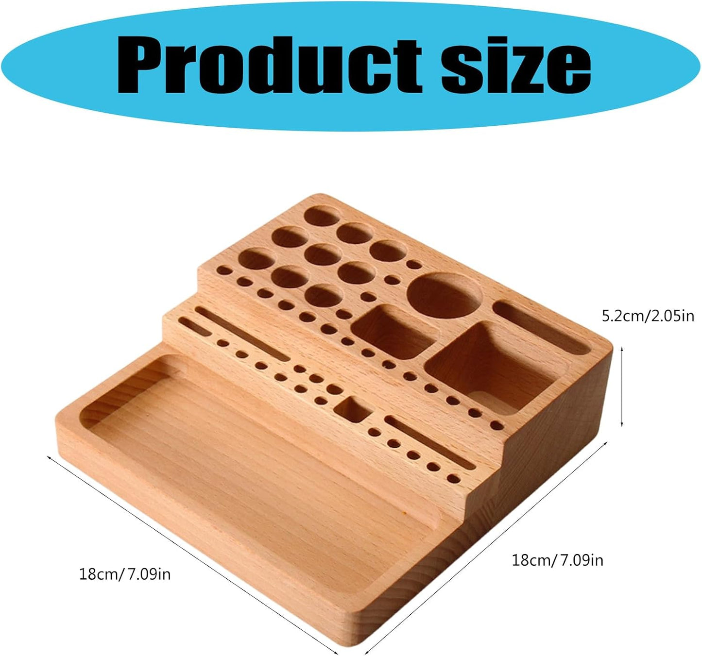  Organisateurs à Outils En Cuir De Hêtre Avec Plusieurs Emplacements Pour Travaux Manuels Et Rangement Efficace D'atelier. Boîte à Outils En Bois