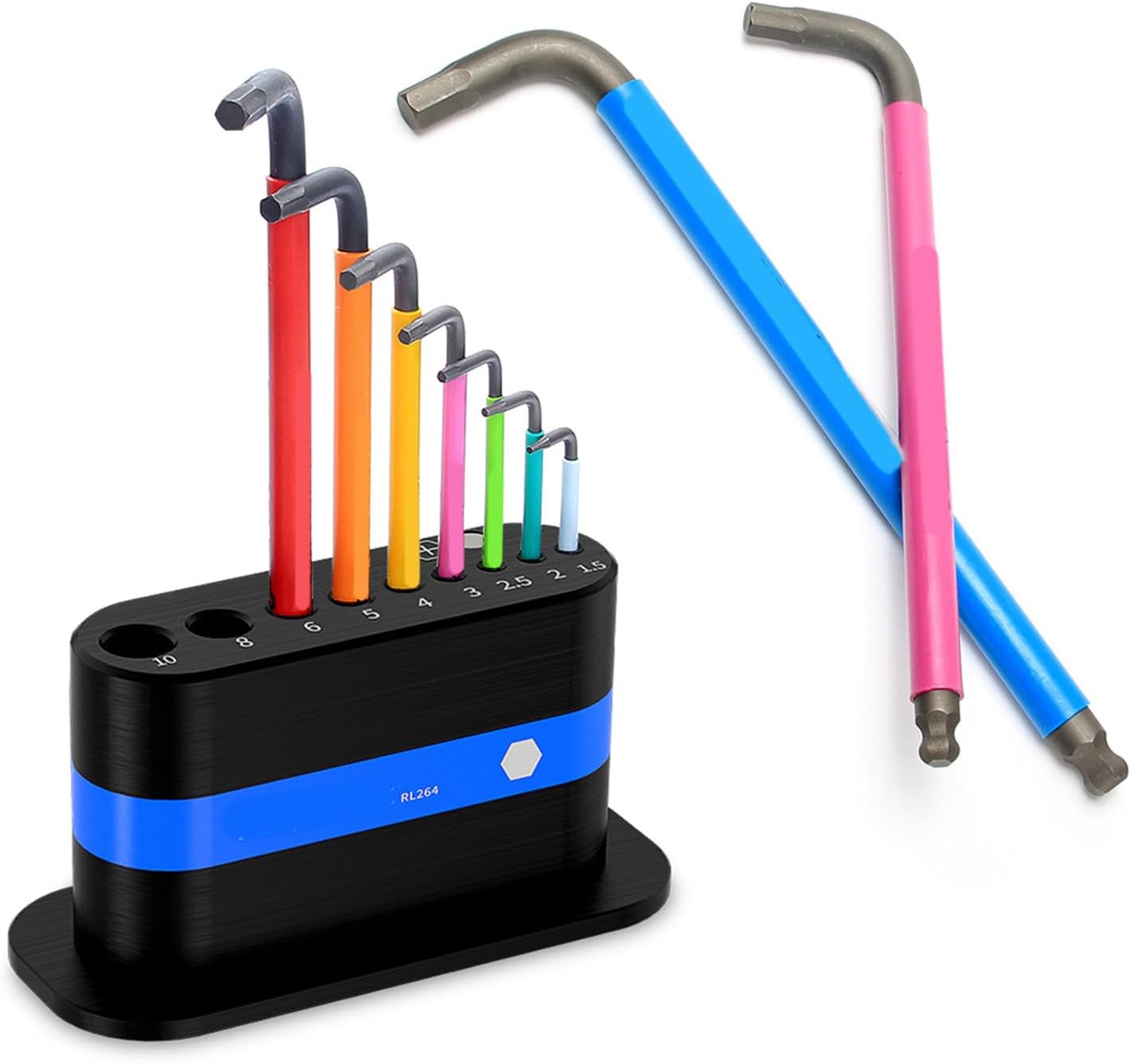  Clé En L Avec Base Antidérapante, Support à Outils Hexagonal Pour Rangement De Bureau Et Support De Clé à Molette, Organisateur De Clés, Support à Outils à Main