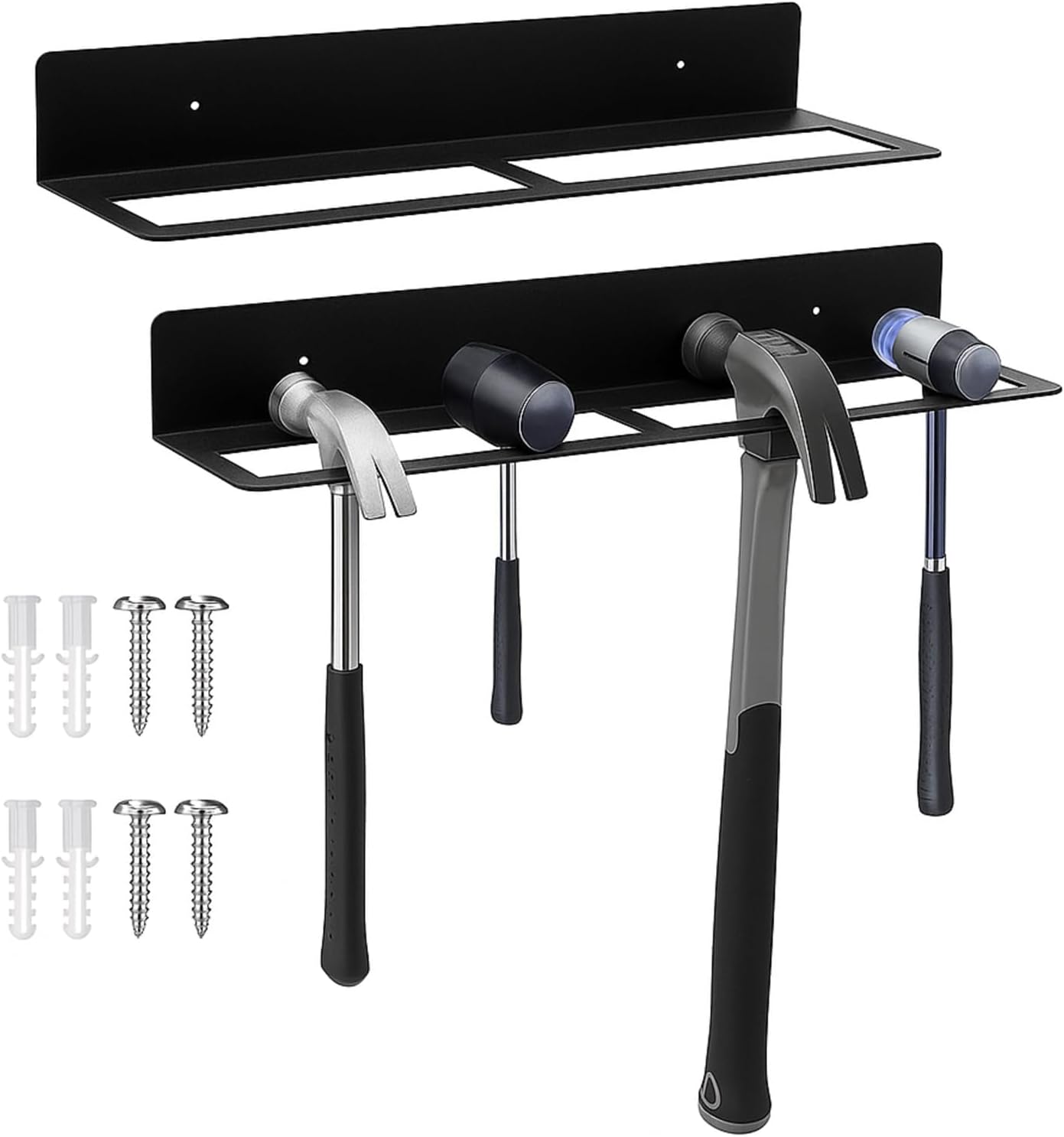  Lot De 2 Organisateurs D'outils Fabriqués En Fer Pose Flexible Dans Le Garage Sinon Montage Rapide Gain De Place Sécurise Les Batteurs Clés Montage Double