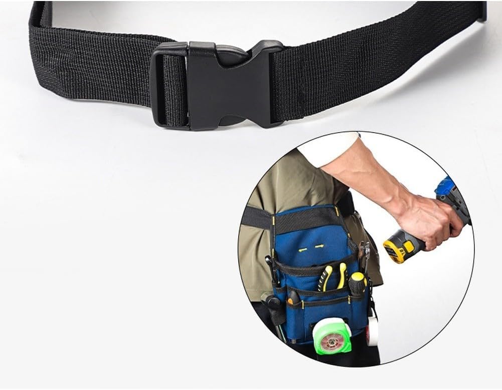  Sac Banane Multifonction En Toile Avec Compartiments Organisés Pour électriciens Et Plombiers Avec Ajustement Réglable Noir Taille L