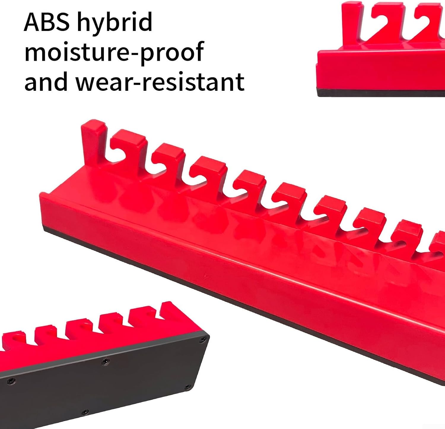  Support De Clé Magnétique Avec 13 Emplacements Pour Outils De Douilles - Base à Ventouse Solide - Support Mural Pour Garage, Atelier - Rouge Et Noir - Système De Support Portable Pour Outils à Main