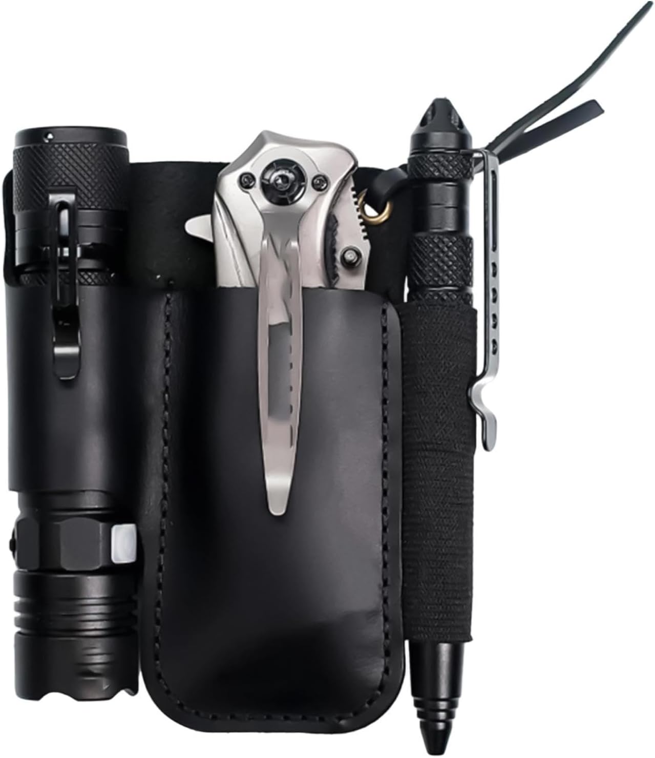 Genérico Porte-lampe De Poche, Porte-objets Multi-usages En Cuir Rétro - Porte-cutter | Pour Lampe De Poche, Stylo, Plantation, Collection, élagage, Bricolage, Construction, Plomberie, Menuiserie, ébénisterie