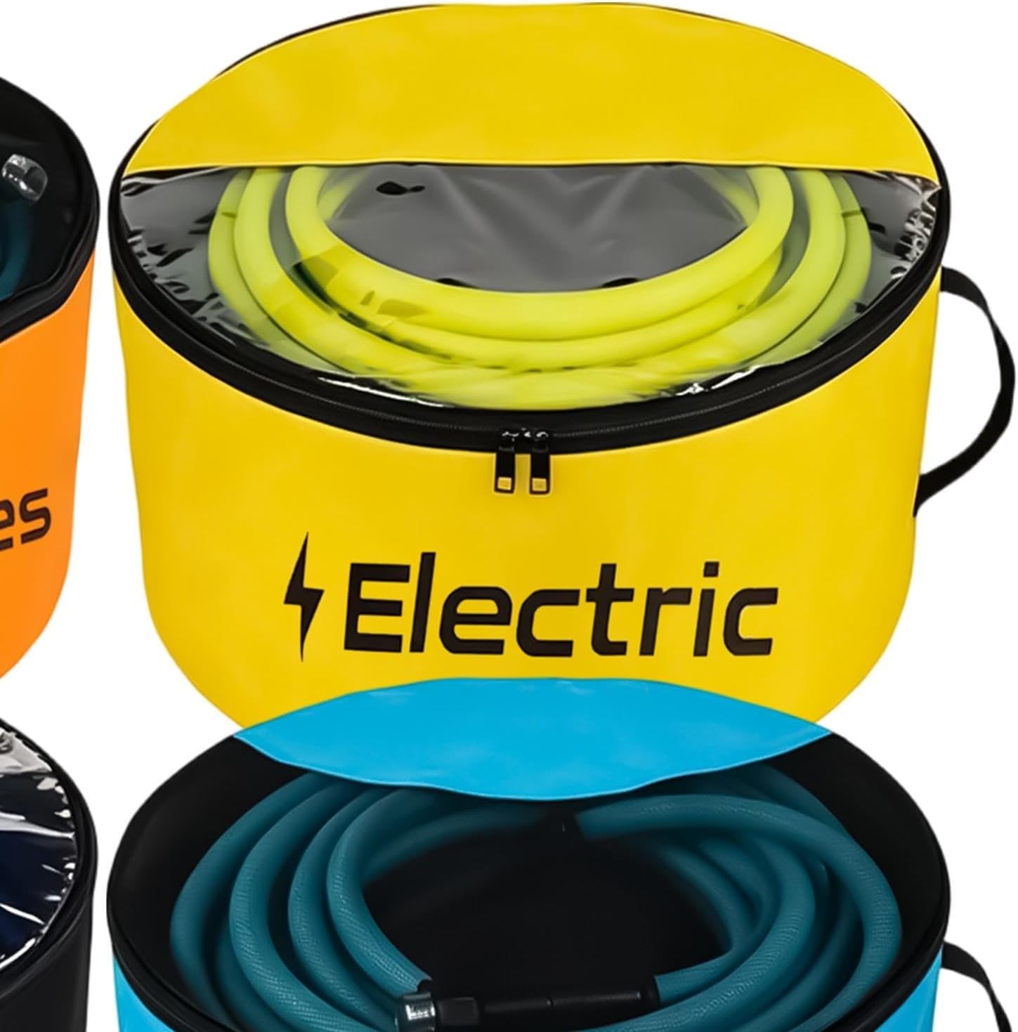  Sac De Rangement Pour Tuyau D'Évacuation Camping-Car,4 Housses Imperméables Respirantes - Sac Pour Tuyau D'Eau Avec Double Fermeture Éclair Et Fenêtre Transparente | Pour Outils Extérieur, Matériel Ja
