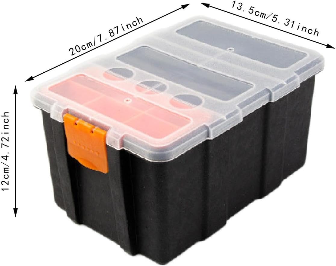  Boîte à Outils Pour Composants électroniques - Boîte De Rangement - Quincaillerie - Petite Boîte à Outils - Rangement Pour Visserie - Kit De Réparatio, 13.5 X 20 X 12 Cm