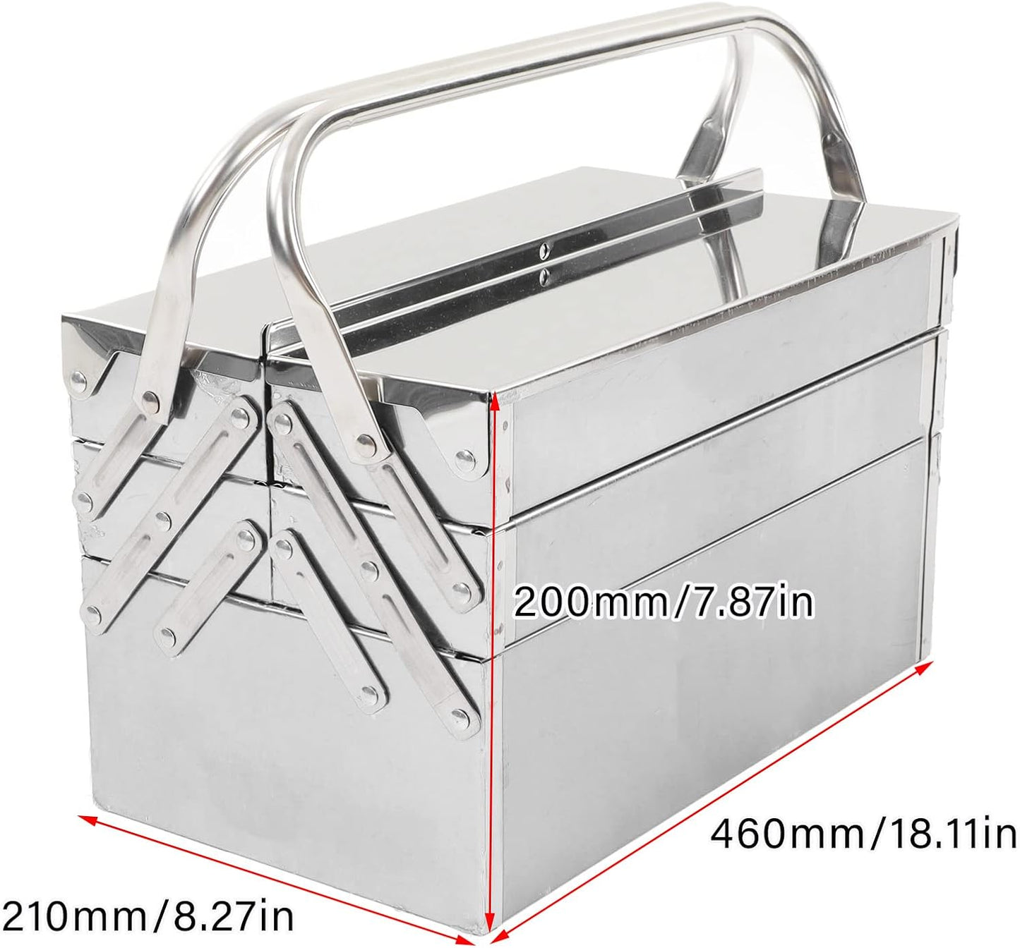  Boîte à Outils Cantilever En Métal, Multifonctionnelle, Haute Dureté, Facile à Nettoyer, Portable, Rétractable, Boîte à Outils Pour Entretien Automobile (460)