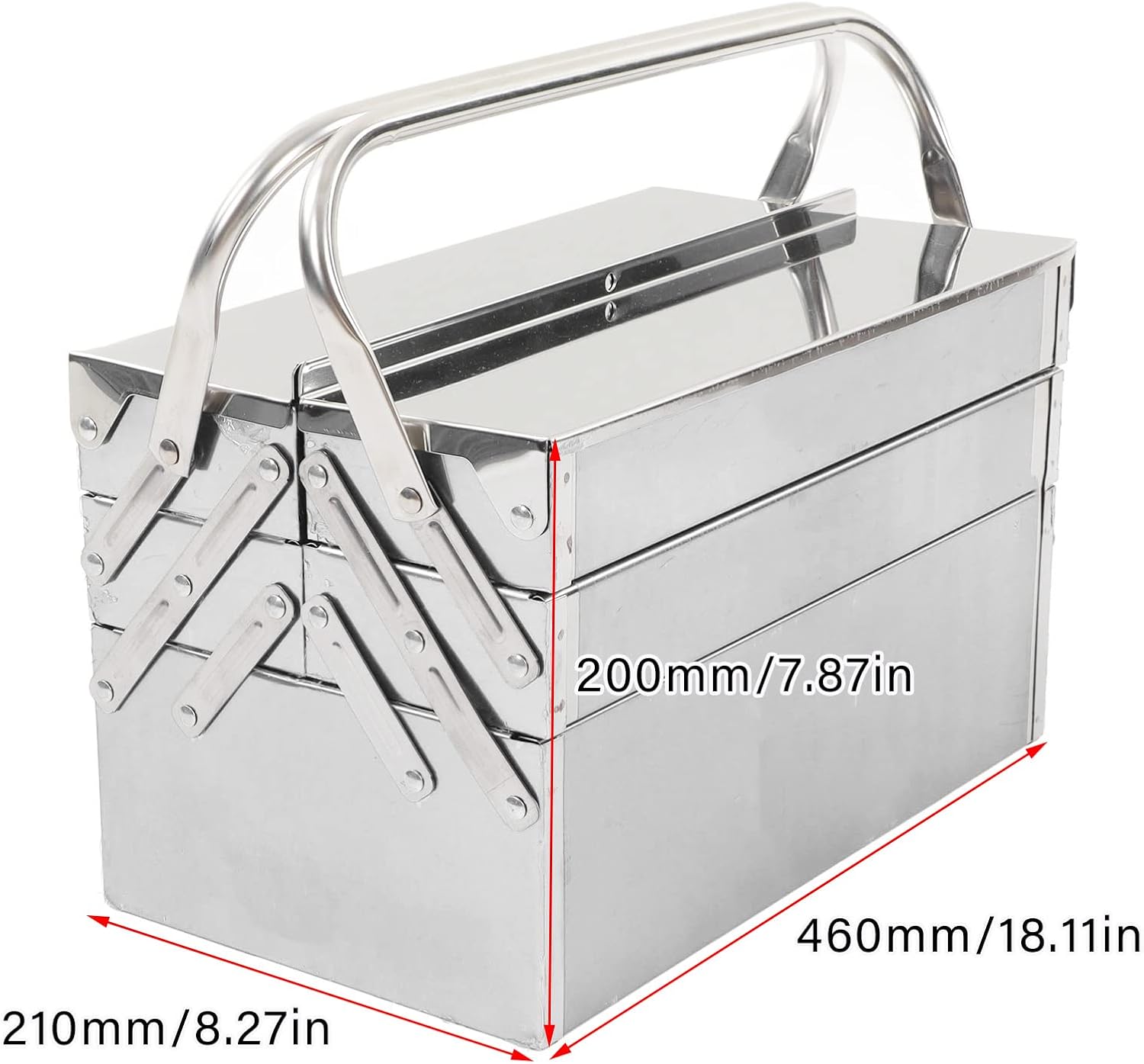  Boîte à Outils Cantilever En Métal, Multifonctionnelle, Haute Dureté, Facile à Nettoyer, Portable, Rétractable, Boîte à Outils Pour Entretien Automobile (460)