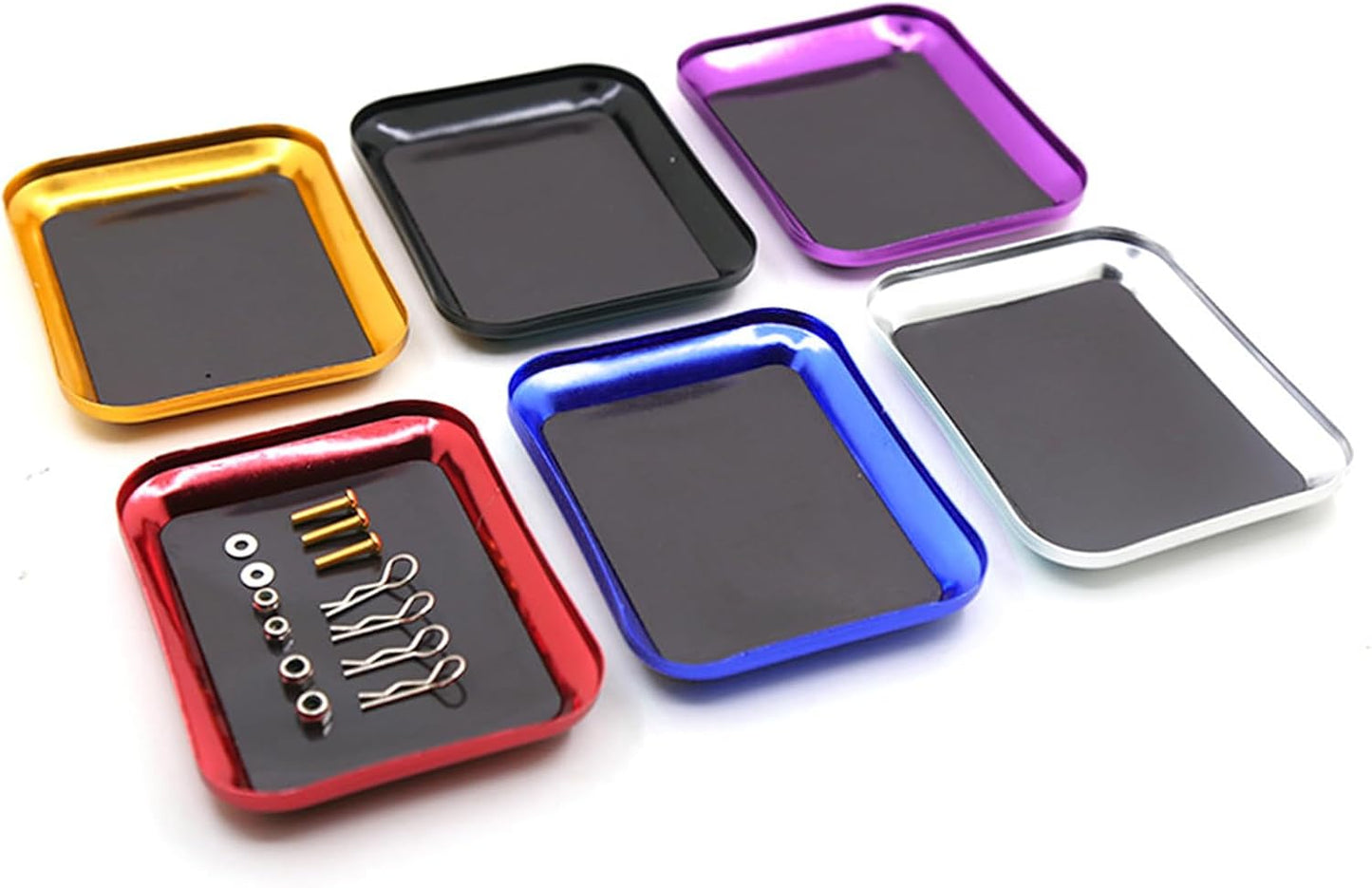  Plateau à Vis Magnétique Rouge, Pièces Efficaces En Aluminium Pour Une Utilisation De Longue Durée Pour Organiser De Petits Outils De Quincaillerie