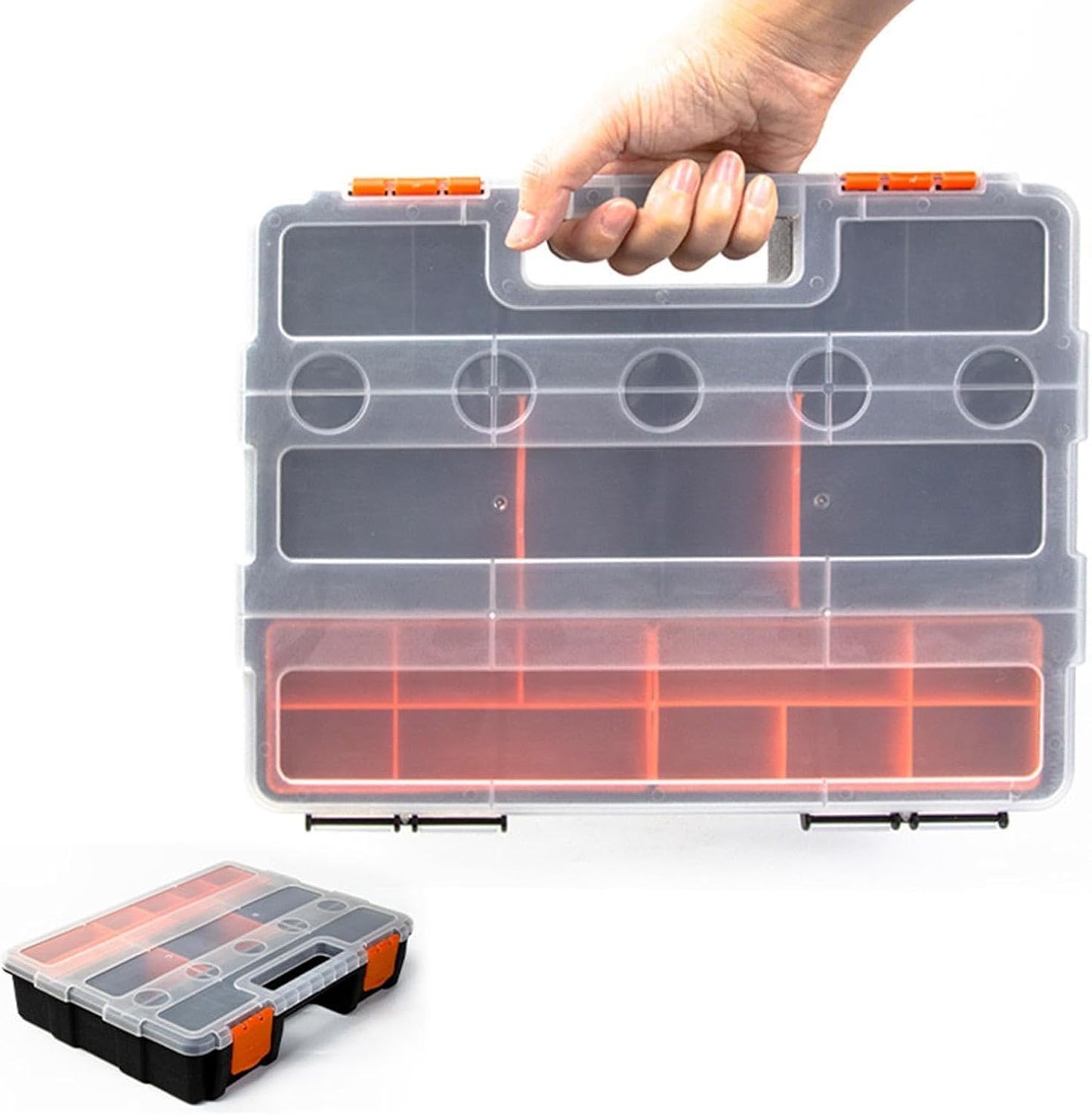 GENERIC Boîte à Outils – 21 Compartiments Emboîtables Amovibles | Boîte De Rangement – Pour Petites Pièces, Attaches, Matériel De Pêche, Garage, Atelier, Studio