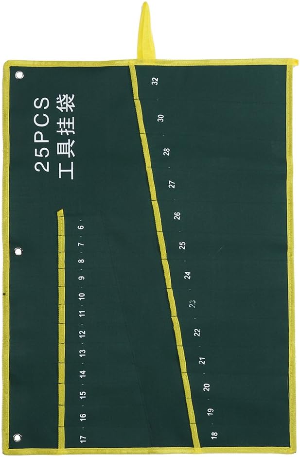  Ausla Sac à Clés En Toile En Rouleau, Organisateur De Rangement D'outils à Poches Multiples Avec 6 à 25 Options De Poches, Pochette Portable à Suspendre Ou à Enrouler Pour Mécaniciens Charpentiers,