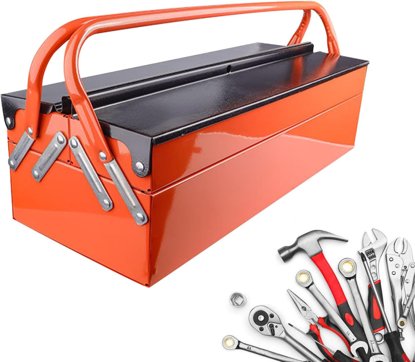 Boîte à Outils Pliable Portable Résistante à La Rouille, Solution De Rangement Multifonction Pour économiser De L'espace Dans Les Bureaux, Les Garages Et Les Ateliers à Domicile